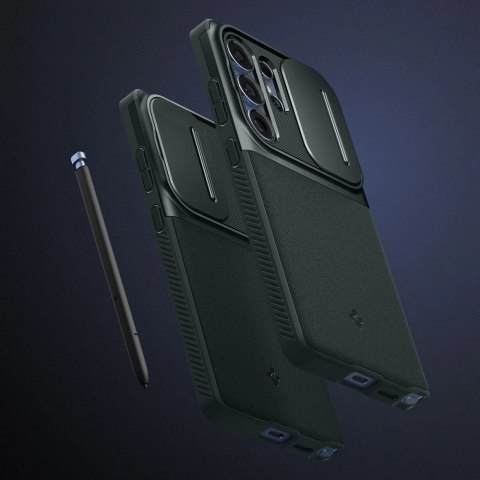 Etui Spigen Optik Armor na Samsung Galaxy S25 Ultra - zielone Etui Spigen Optik Armor na Samsung Galaxy S25 Ultra - zielone
