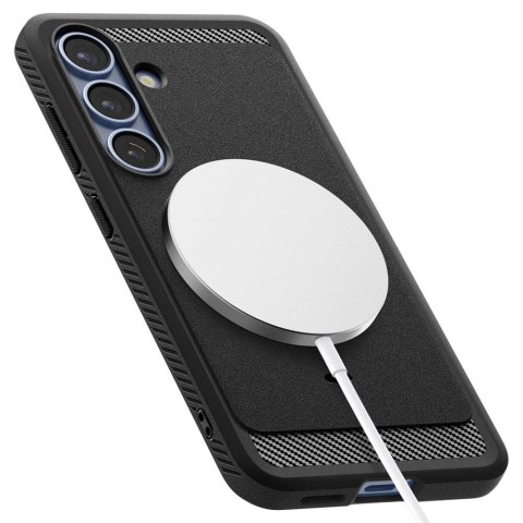Etui Spigen Rugged Armor Mag MagSafe na Samsung Galaxy S25 - czarny-mat