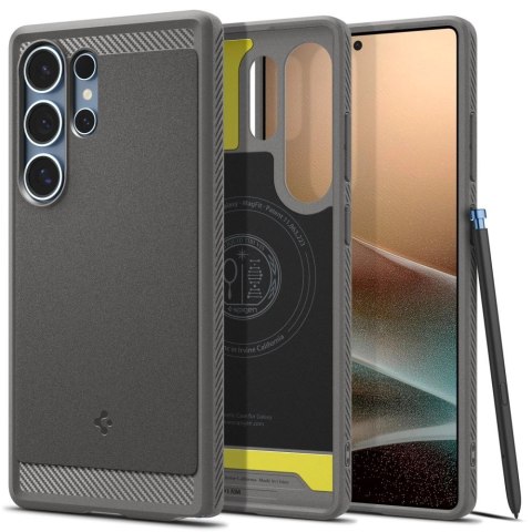 Etui Spigen Rugged Armor Mag MagSafe na Samsung Galaxy S25 - szare Etui Spigen Rugged Armor Mag MagSafe na Samsung Galaxy S25 - szare