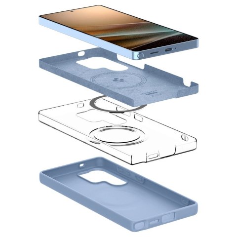 Etui Spigen Silicone Fit Mag na Samsung Galaxy S25 Ultra - niebieskie Etui Spigen Silicone Fit Mag na Samsung Galaxy S25 Ultra - niebieskie