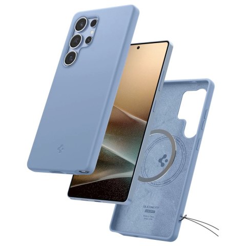 Etui Spigen Silicone Fit Mag na Samsung Galaxy S25 Ultra - niebieskie Etui Spigen Silicone Fit Mag na Samsung Galaxy S25 Ultra - niebieskie