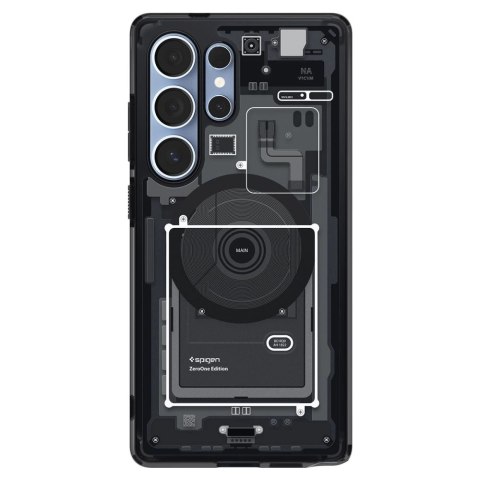 Etui Spigen Ultra Hybrid Mag na Samsung Galaxy S25 Ultra Zero One - czarne Etui Spigen Ultra Hybrid Mag na Samsung Galaxy S25 Ultra Zero One - czarne