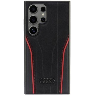 Audi Genuine Leather MagSafe S24 Ultra S928 czarno-czerwony/black-red hardcase AU-TPUPCS24U-R8/D3-RD