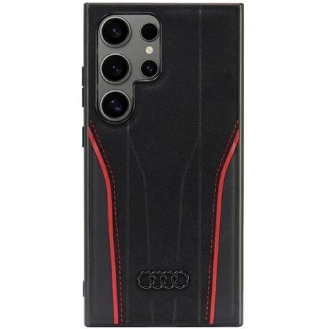 Audi Genuine Leather MagSafe S24 Ultra S928 czarno-czerwony/black-red hardcase AU-TPUPCS24U-R8/D3-RD Audi Genuine Leather MagSafe S24 Ultra S928 czarno-czerwony/black-red hardcase AU-TPUPCS24U-R8/D3-RD