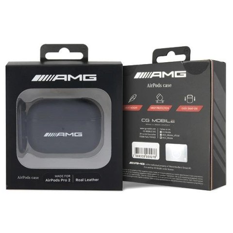 Etui AMG Leather White Logo na AirPods Pro 2 (2022/2023) - czarne Etui AMG Leather White Logo na AirPods Pro 2 (2022/2023) - czarne