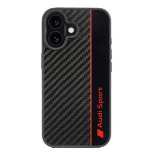 Etui Audi Carbon Fiber Stripe na iPhone 16 6.1" - czarne