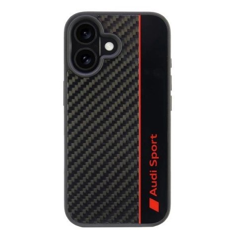Etui Audi Carbon Fiber Stripe na iPhone 16 6.1" - czarne Etui Audi Carbon Fiber Stripe na iPhone 16 6.1" - czarne