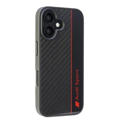 Etui Audi Carbon Fiber Stripe na iPhone 16 6.1" - czarne Etui Audi Carbon Fiber Stripe na iPhone 16 6.1" - czarne