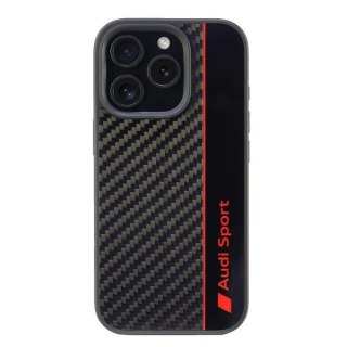 Etui Audi Carbon Fiber Stripe na iPhone 16 Pro 6.3" - czarne