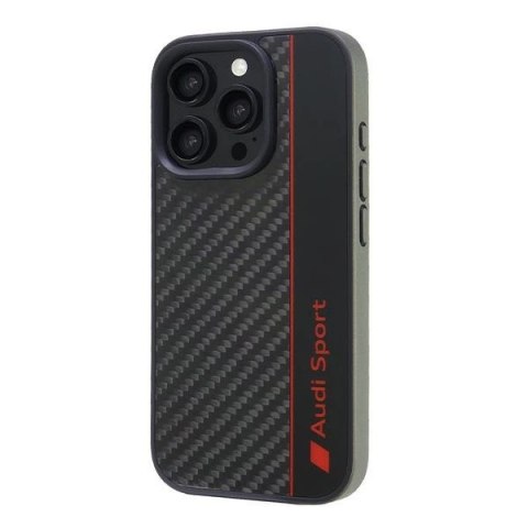 Etui Audi Carbon Fiber Stripe na iPhone 16 Pro 6.3" - czarne Etui Audi Carbon Fiber Stripe na iPhone 16 Pro 6.3" - czarne