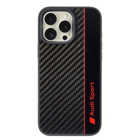 Etui Audi Carbon Fiber Stripe na iPhone 16 Pro Max 6.9" - czarne Etui Audi Carbon Fiber Stripe na iPhone 16 Pro Max 6.9" - czarne
