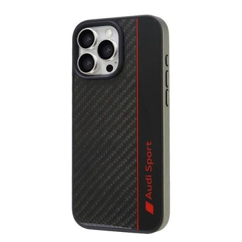 Etui Audi Carbon Fiber Stripe na iPhone 16 Pro Max 6.9" - czarne Etui Audi Carbon Fiber Stripe na iPhone 16 Pro Max 6.9" - czarne