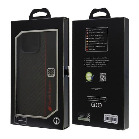 Etui Audi Carbon Fiber Stripe na iPhone 16 Pro Max 6.9" - czarne Etui Audi Carbon Fiber Stripe na iPhone 16 Pro Max 6.9" - czarne