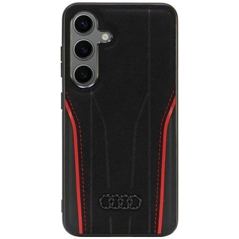 Etui Audi Genuine Leather z MagSafe na Samsung Galaxy S24 - czarno-czerwone Etui Audi Genuine Leather z MagSafe na Samsung Galaxy S24 - czarno-czerwone