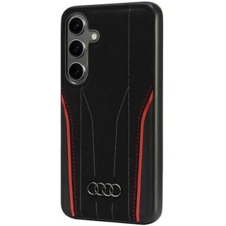 Etui Audi Genuine Leather z MagSafe na Samsung Galaxy S24 - czarno-czerwone
