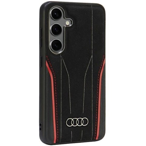 Etui Audi Genuine Leather z MagSafe na Samsung Galaxy S24 - czarno-czerwone Etui Audi Genuine Leather z MagSafe na Samsung Galaxy S24 - czarno-czerwone