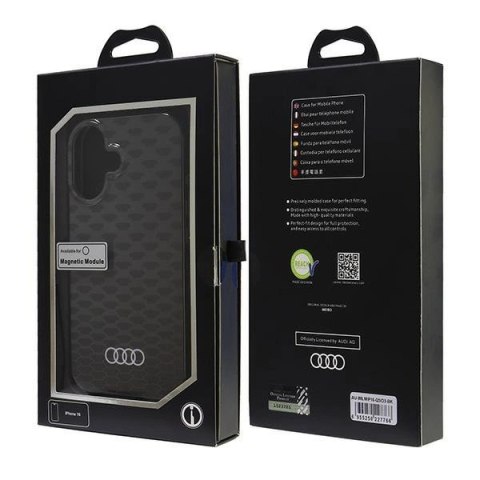 Etui Audi IML Stitching Pattern MagSafe na iPhone 16 6.1" - czarne