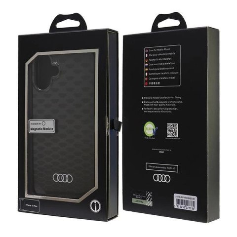 Etui Audi IML Stitching Pattern MagSafe na iPhone 16 Plus 6.7" - czarne Etui Audi IML Stitching Pattern MagSafe na iPhone 16 Plus 6.7" - czarne