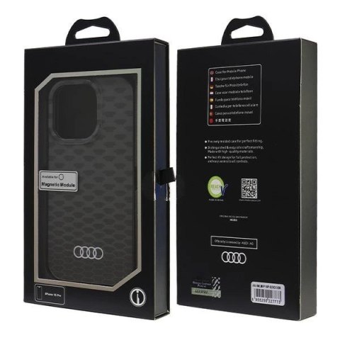 Etui Audi IML Stitching Pattern MagSafe na iPhone 16 Pro 6.3" - czarne