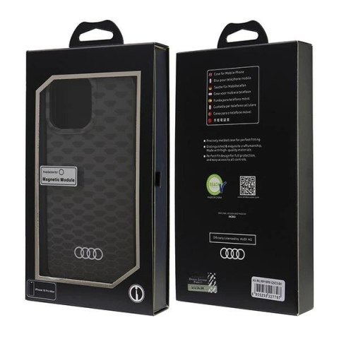 Etui Audi IML Stitching Pattern MagSafe na iPhone 16 Pro Max 6.9" - czarne