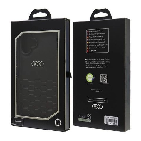 Etui Audi Synthetic Leather na iPhone 16 Plus 6.7" - czarne Etui Audi Synthetic Leather na iPhone 16 Plus 6.7" - czarne