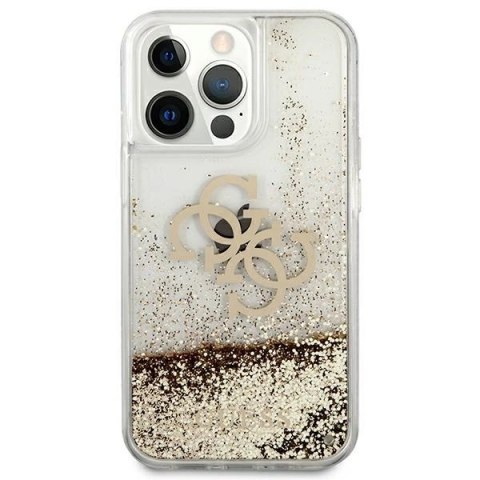 Etui Guess 4G Big Liquid Glitter na iPhone 13 Pro Max 6,7" - złote