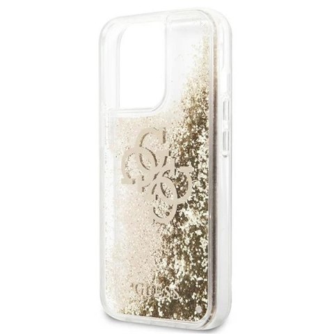 Etui Guess 4G Big Liquid Glitter na iPhone 13 Pro Max 6,7" - złote