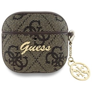 Etui Guess 4G Charm Collection na AirPods 4 - brązowe