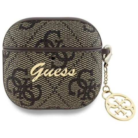 Etui Guess 4G Charm Collection na AirPods 4 - brązowe Etui Guess 4G Charm Collection na AirPods 4 - brązowe