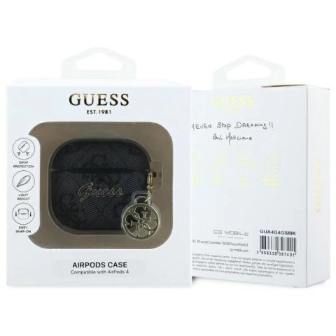 Etui Guess 4G Charm Collection na AirPods 4 - czarne