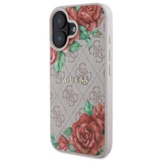 Etui Guess 4G Flowers Print MagSafe na iPhone 16 6.1" - różowe