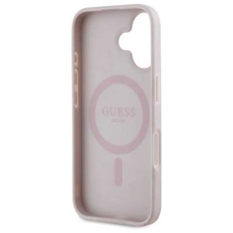 Etui Guess 4G Flowers Print MagSafe na iPhone 16 6.1" - różowe