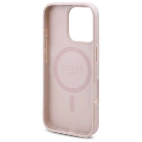 Etui Guess 4G Flowers Print MagSafe na iPhone 16 Pro Max 6.9" - różowe Etui Guess 4G Flowers Print MagSafe na iPhone 16 Pro Max 6.9" - różowe
