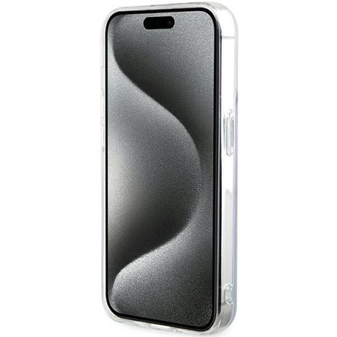 Etui Guess IML Iridescent MagSafe na iPhone 15 Pro 6.1" - fioletowe