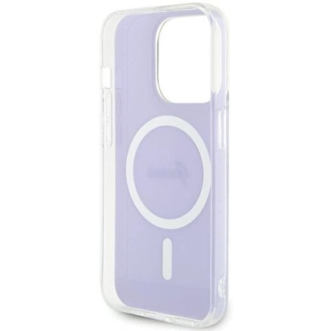 Etui Guess IML Iridescent MagSafe na iPhone 15 Pro 6.1" - fioletowe