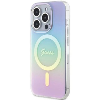 Etui Guess IML Iridescent MagSafe na iPhone 15 Pro Max 6.7" - fioletowe