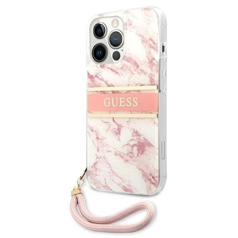Etui Guess Marble Strap Collection na iPhone 13 Pro Max 6,7" - różowe