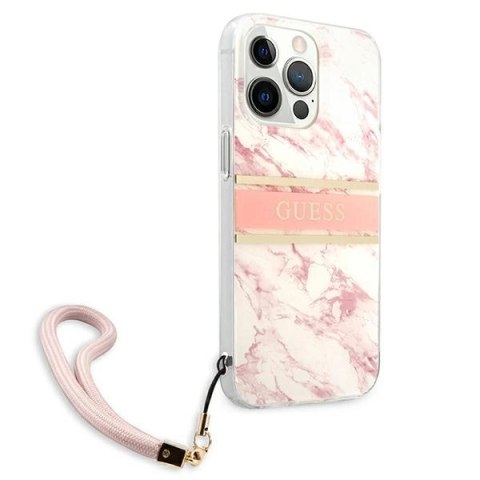 Etui Guess Marble Strap Collection na iPhone 13 Pro Max 6,7" - różowe