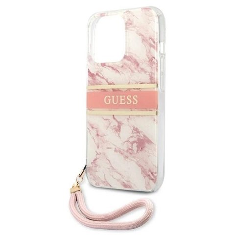 Etui Guess Marble Strap Collection na iPhone 13 Pro Max 6,7" - różowe
