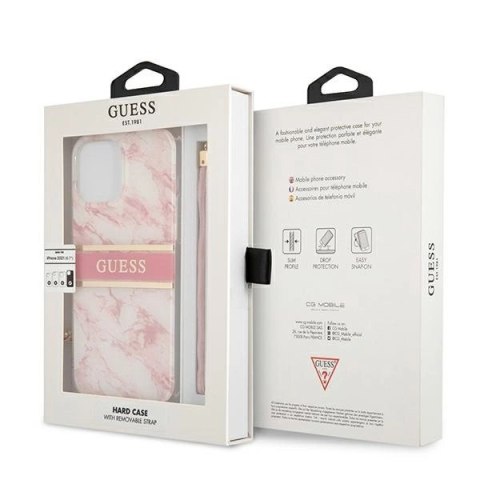 Etui Guess Marble Strap Collection na iPhone 13 Pro Max 6,7" - różowe
