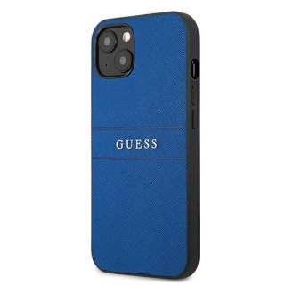 Etui Guess Saffiano Strap na iPhone 13 mini 5,4" - niebieskie
