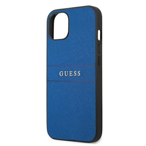 Etui Guess Saffiano Strap na iPhone 13 mini 5,4" - niebieskie