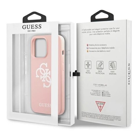 Etui Guess Silicone 4G Logo na iPhone 13 Pro Max 6,7" - różowe