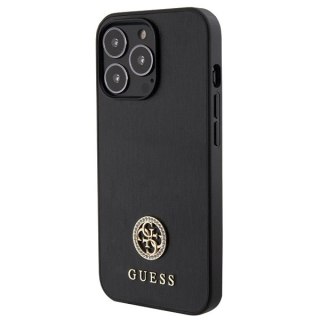 Etui Guess Strass Metal Logo na iPhone 13 Pro Max 6.7" - czarne
