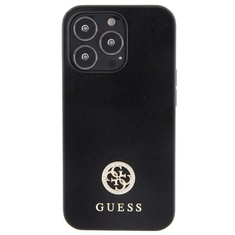 Etui Guess Strass Metal Logo na iPhone 13 Pro Max 6.7" - czarne