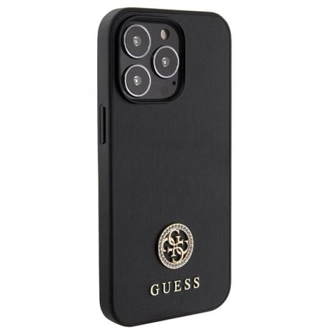 Etui Guess Strass Metal Logo na iPhone 13 Pro Max 6.7" - czarne