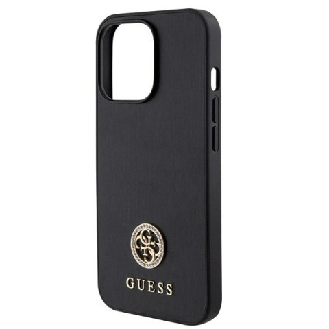 Etui Guess Strass Metal Logo na iPhone 13 Pro Max 6.7" - czarne