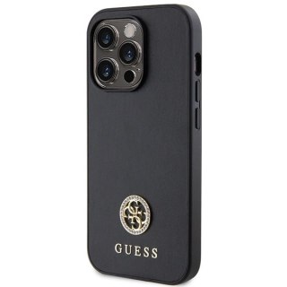 Etui Guess Strass Metal Logo na iPhone 14 Pro Max 6.7" - czarne