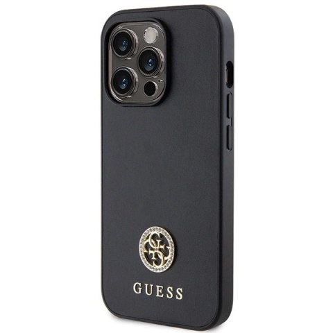 Etui Guess Strass Metal Logo na iPhone 14 Pro Max 6.7" - czarne