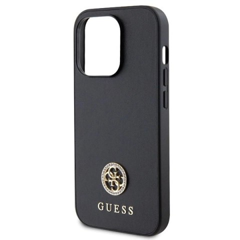 Etui Guess Strass Metal Logo na iPhone 14 Pro Max 6.7" - czarne